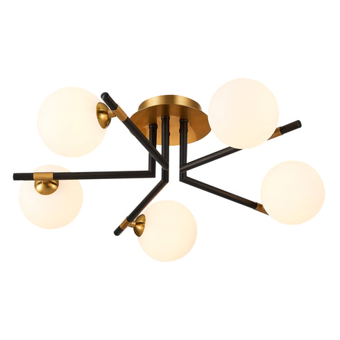Flush luminaire in Matt Black Antique Brass LL00014